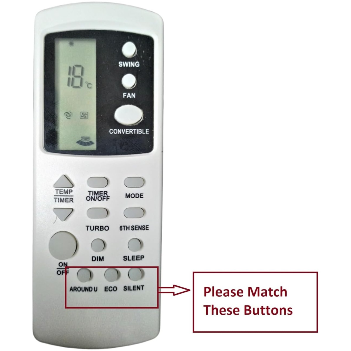 Remote Control No.210B Compatible For Whirlpool Spli/Window AC Remote Control - Image 2