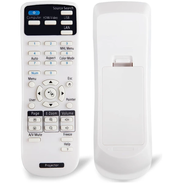 Universal Projector Remote Control For Epson Home Cinema, Powerlite, Eb-, Ex, Vs, H, Brightlink, Emp- Series Projectors