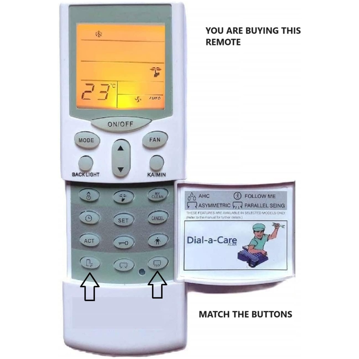 Air Conditioner Remote for Hitachi Split AC Remote with Backlight & Remote Stand [ Hitachi 1.5 Ton AC Remote Original AC-68A ] - Image 2