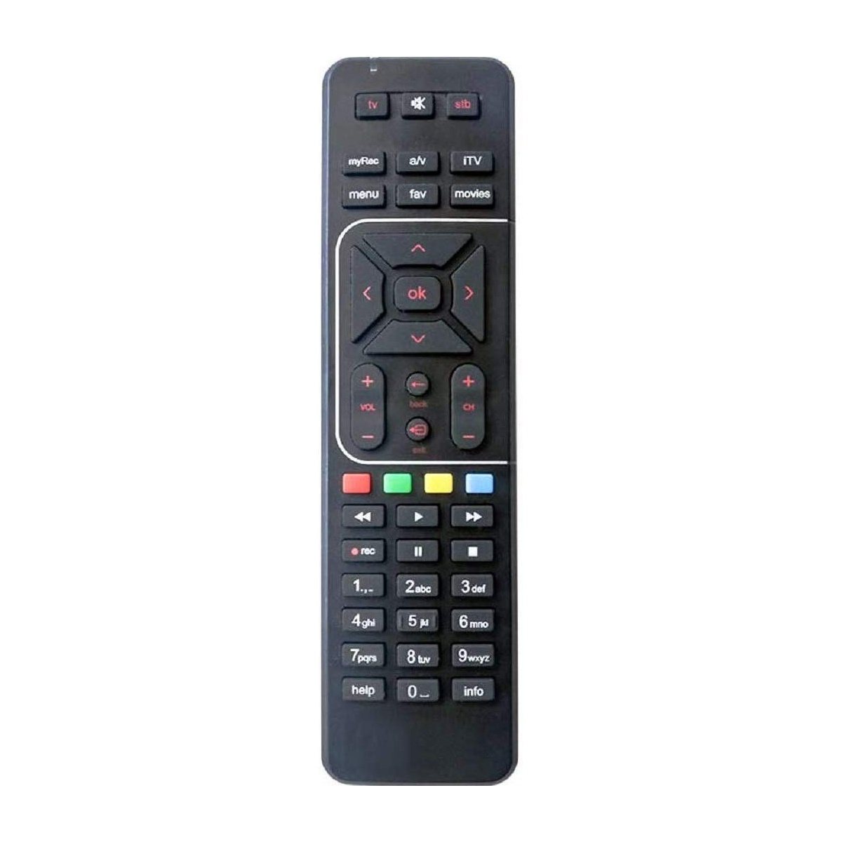 Airtel DigitalTV DTH Television, Setup Box Remote Compatible for SD and HD Recording (Black)