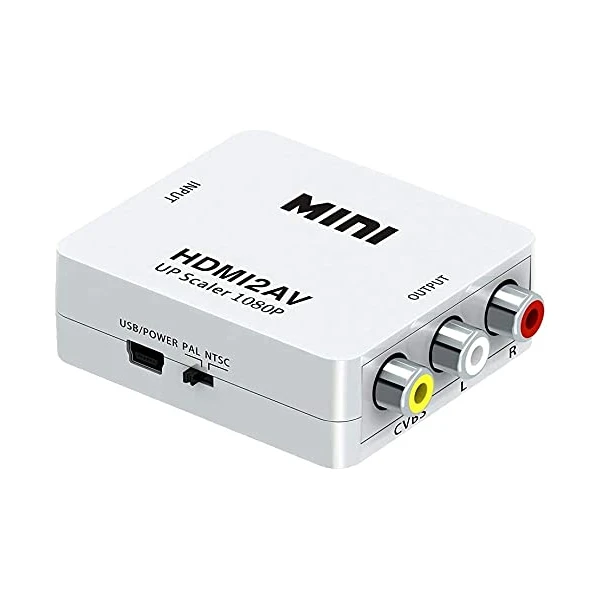 HDMI to RCA,HDMI to AV, 1080P HDMI to 3RCA HDMI2AV AV Composite Video Audio Converter Adapter Media Streaming Device