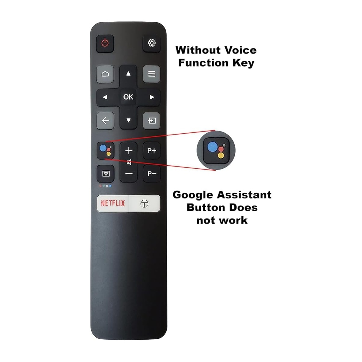 Remote Compatible for TCL Android Smart Led 4K Ultra with Netflix Function Model No: Rc802V Fmr1 32F2A 40F2A 49F2A [Non-Voice] - Image 3