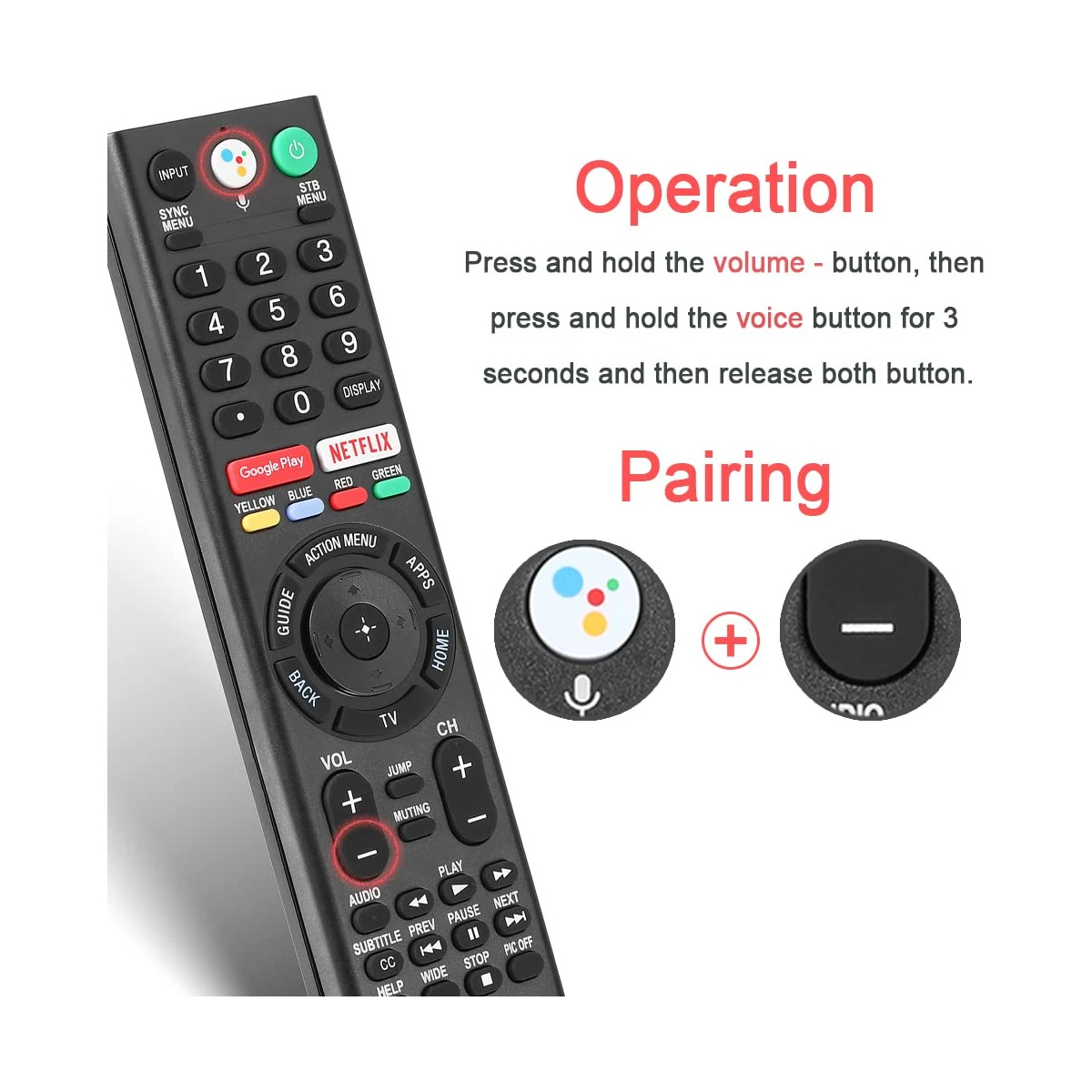Remote for Impex Smart Android TV   with Google Assistant Function - Image 2