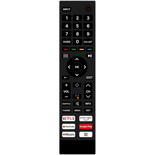 Hisense Voice Remote Compatible for Hisense And VU Smart Tv Remote LCD LED OLED QLED UHD 4K Android TVs - Hot Keys Google, Netflix, Prime Video, YouTube Music, Google Play, Apps and YouTube (Pairing Must)