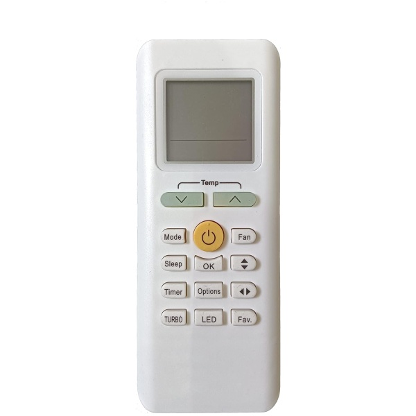 AC Remote No. 205A (No Backlight), Compatible/Replacement for Carrier/Midea AC Remote
