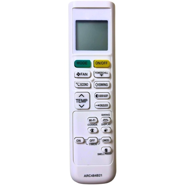 AC Remote No. 214B (No Backlight), Compatible/Replacement for Daikin AC Remote