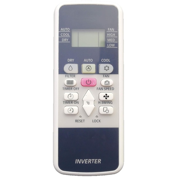 AC Remote No. 220 (No Backlight), Compatible/Replacement for Hitachi Inverter AC Remote