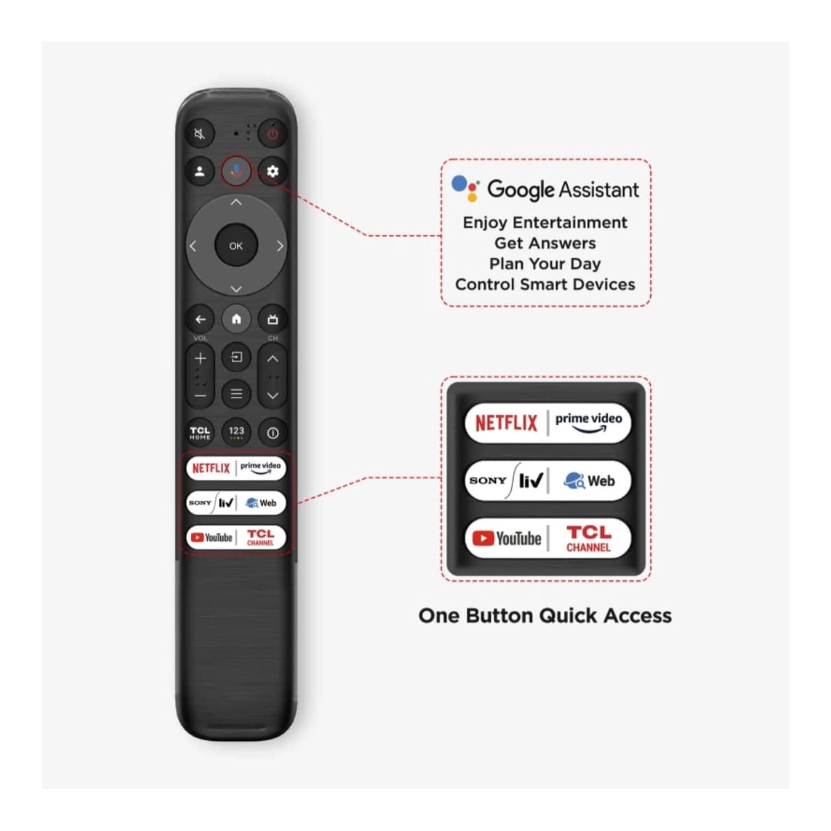 TCL Smart TV Remote Control Original With Voice Function RC902V - Image 2