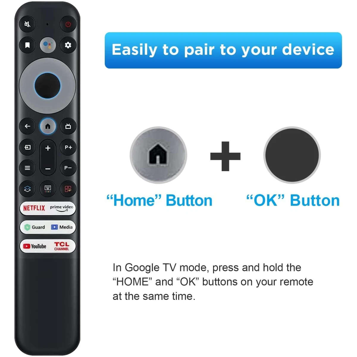 TCL Original  Android Smart LED TV Remote No.RC902V FMR1 with Google Assistance (Voice Function) - Image 2