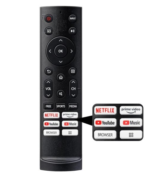 remote control compatible for Hisense E7K 55 inch QLED Ultra HD (4K) Smart VIDAA TV