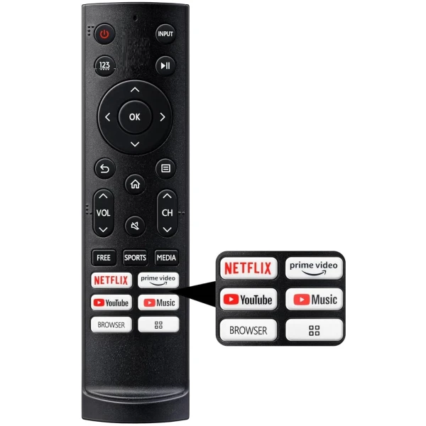 remote control compatible for Hisense E7K 55 inch QLED Ultra HD (4K) Smart VIDAA TV